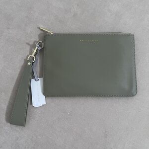 Katie Loxton Hallie Wristlet Pouch in Graphite Green NWT